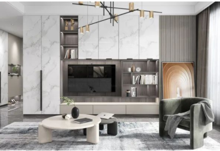 客廳電視柜設(shè)計(jì)圖：客廳電視柜上擺什么好？電視柜的擺件怎么搭配？