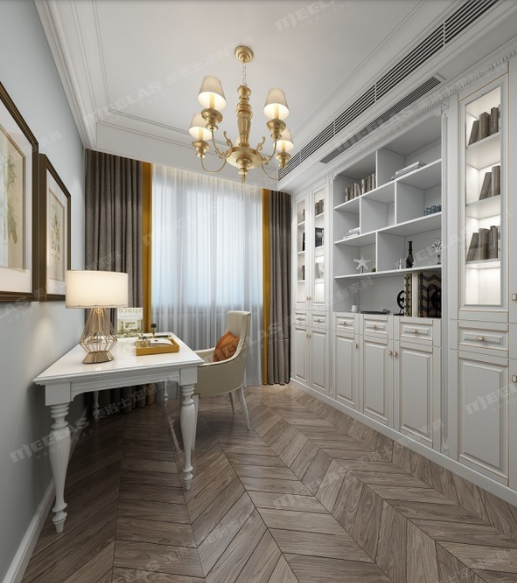 寫字臺書柜組合：輕奢書柜設計，奢而不喧，顏值還高！